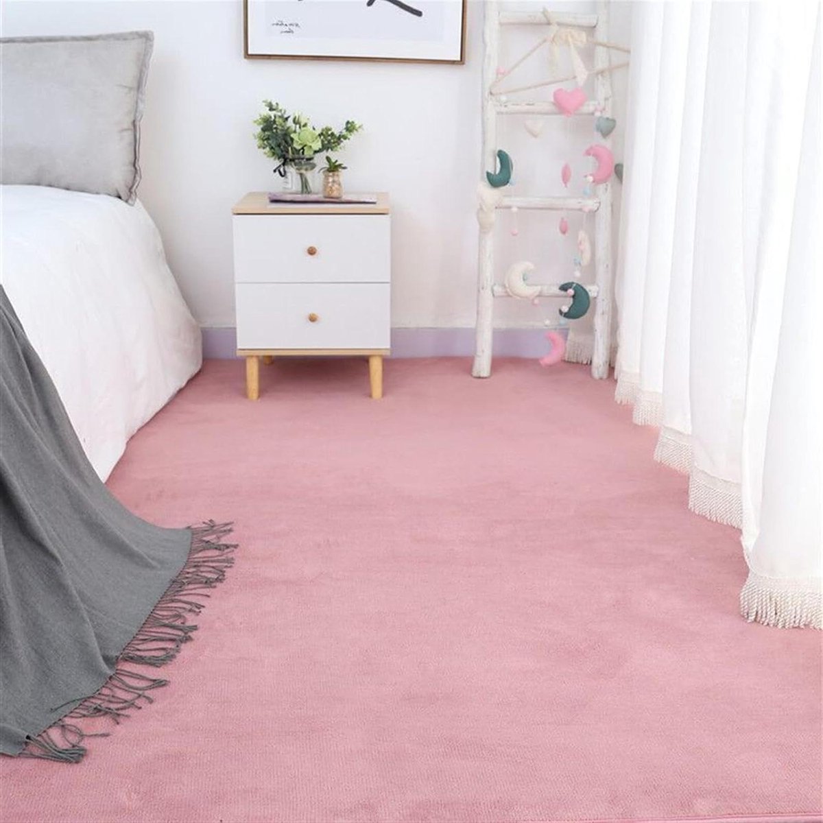 Vloerkleed modern - Shaggy tapijt - Woonkamer decoratie - Antislip onderkant - 15 x 18 cm 