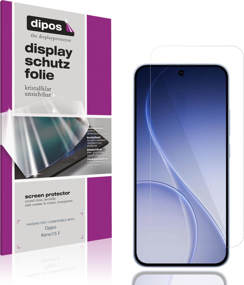 dipos – 4x Beschermfolie geschikt voor Oppo Reno15 F | Krasbestendige & heldere Screenprotector Ultra-Thin