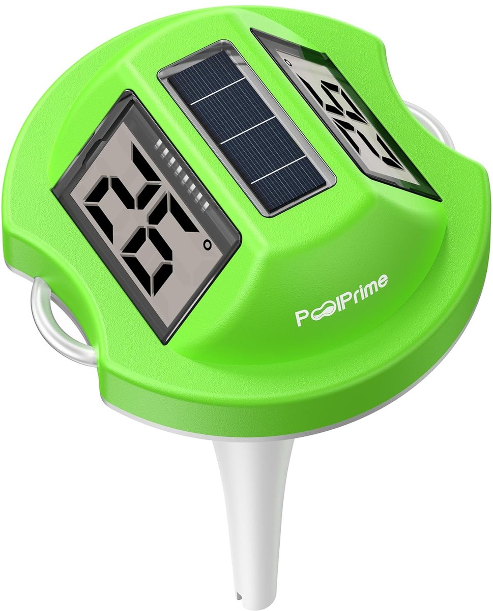 SnelShoppen - Zwembadthermometer met Dubbel Scherm, IPX7 Waterdicht, Drijvend en Digitaal Display, Voor Zwembaden, Hot Tubs en Koude Tubs - Groen