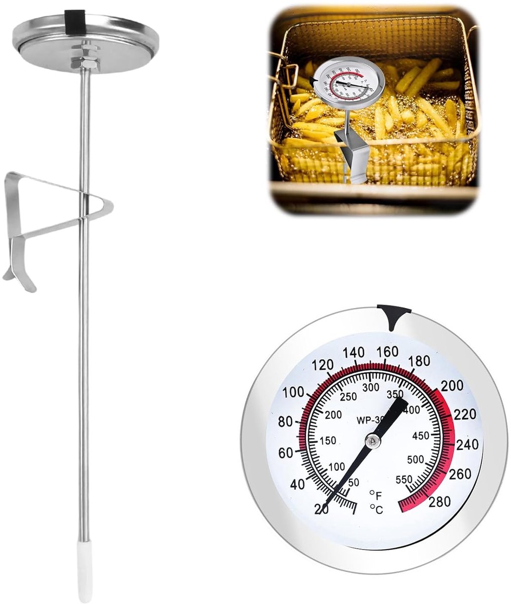 SnelShoppen - Frituurthermometer, Keukenthermometer voor Vloeistoffen, Olie Thermometer, Perfect voor Steak, Grill, BBQ, Koken en Melk, Nauwkeurige Te