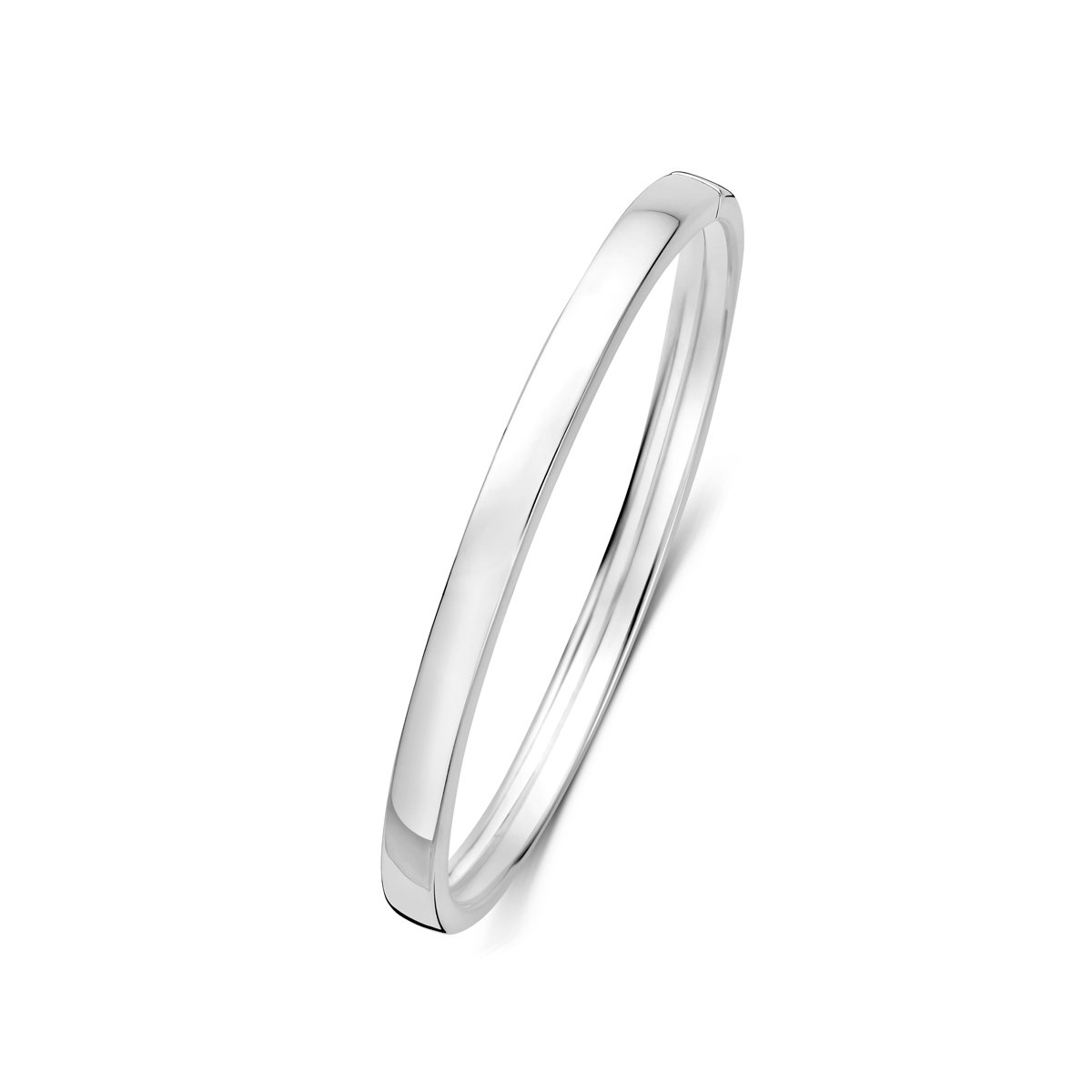 Glams bangle dop vlakke buis 5 x 60 mm - 60 mm - Zilver