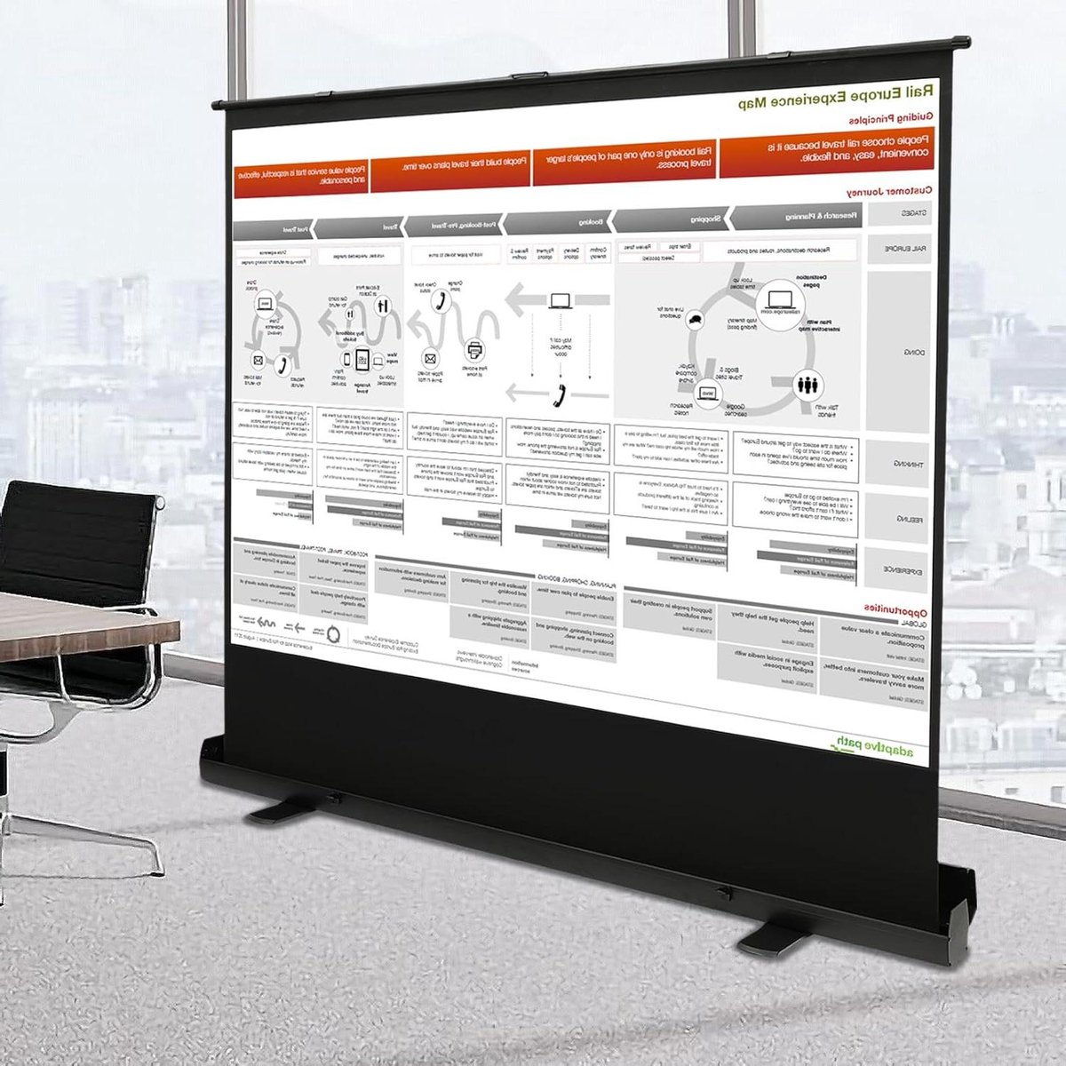 Projectorscherm - Mobiel beamerscherm - Thuisbioscoop en presentaties - Automatisch terugtrekken - 80 inch - Zwart