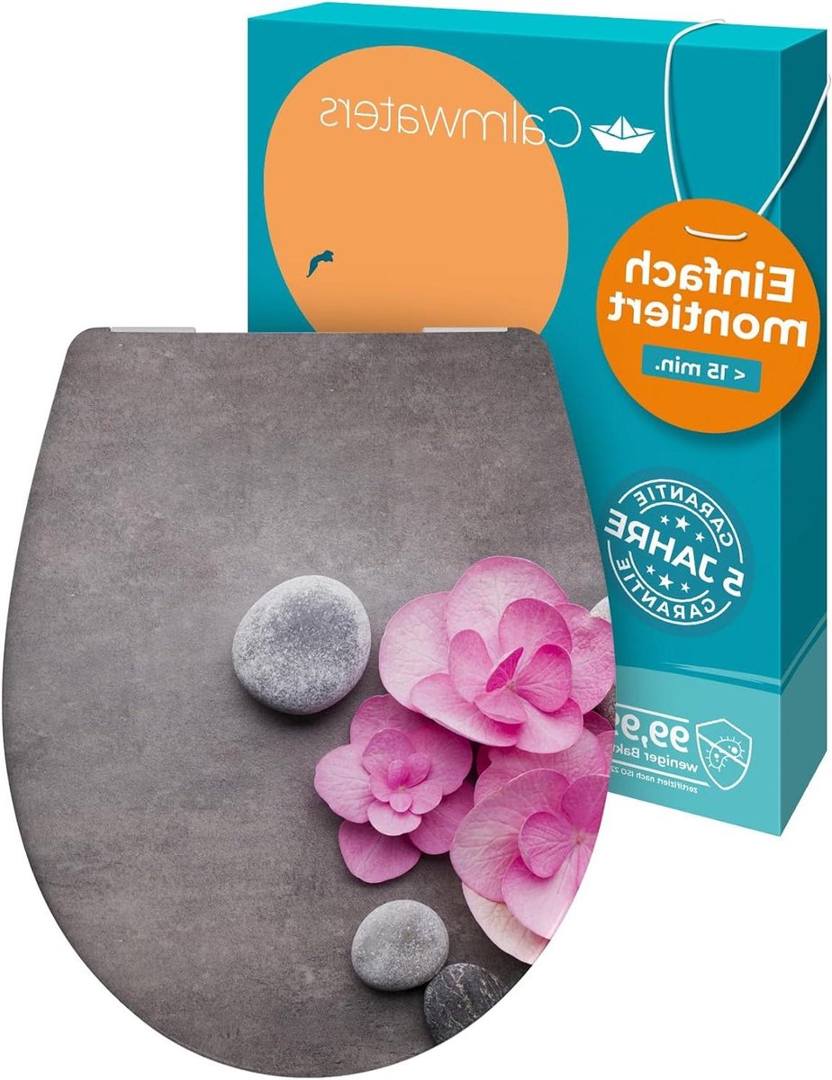 Wc-bril - Toiletdeksel - Badkamer Vernieuwen - Softclose Mechanisme - Standaard Ovaal - Orchidee Motief