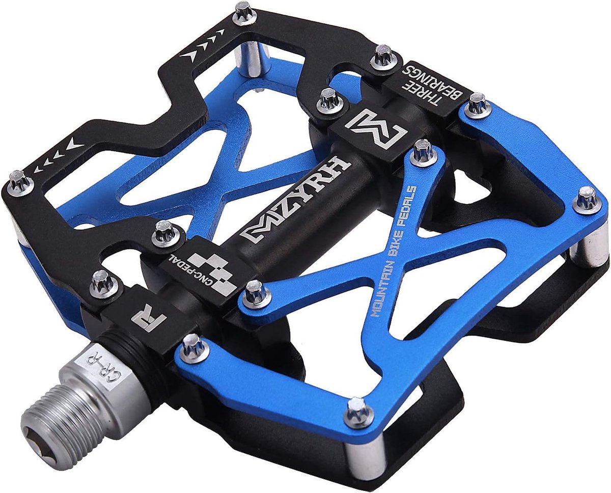 SnelShoppen - Mountainbike Pedalen 9/16" CNC Geanodiseerd Aluminium, Ultra Sterk, 3 Lager, Antislip, Kleurrijk, Perfect voor Fietsen en Racen