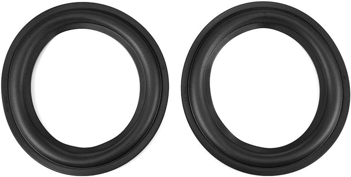 SnelShoppen - 2 Stuks 6 Inch/156mm Rubber Rand Surround Luidspreker Reparatie Onderdelen, Perforated Zwart Vervangingsrubber voor DIY Luidspreker Repa