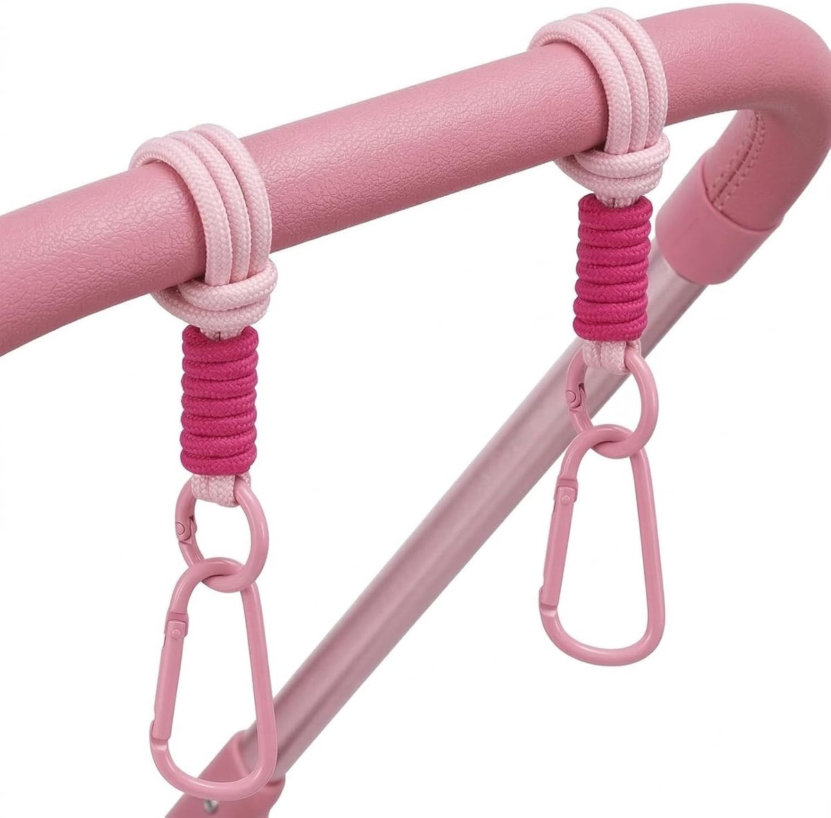 SnelShoppen - 2 Haken voor Kinderwagens - Universele Tas Houders - Roze - Handsfree Ontwerp voor Boodschappen - Perfect voor Wandelen met Kinderen