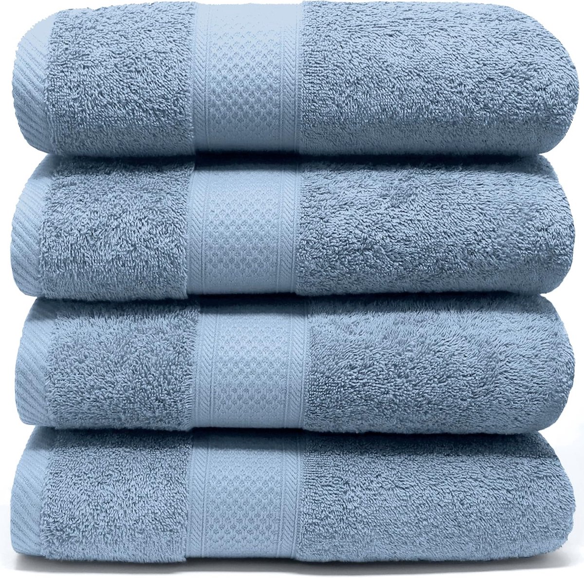 SnelShoppen - Set van 4 Handdoeken 50 x 90 cm - 100% Katoen - Oeko-Tex - Aqua Kleur - Ideaal voor Badkamer, Gym en Gastgebruik