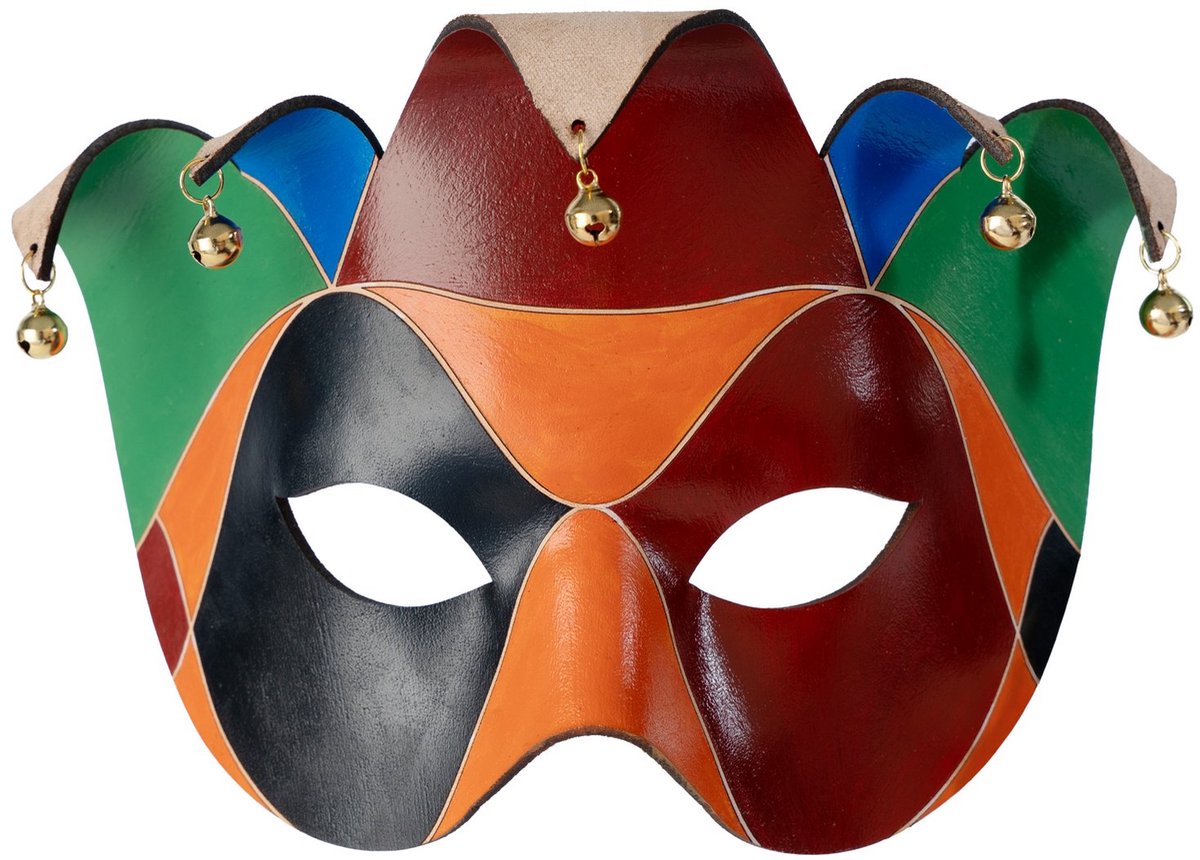 Colombina Joker Venetiaanse Leren Masker