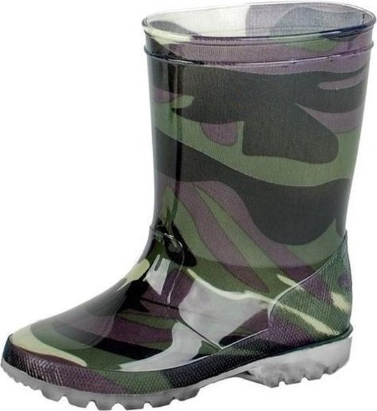 Groene regenlaarzen leger - Rubberen leger print laarzen/regenlaarsjes voor kinderen