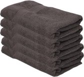 5x Voordelige badhanddoeken grijs 70 x 140 cm 420 grams - Badkamer textiel handdoeken