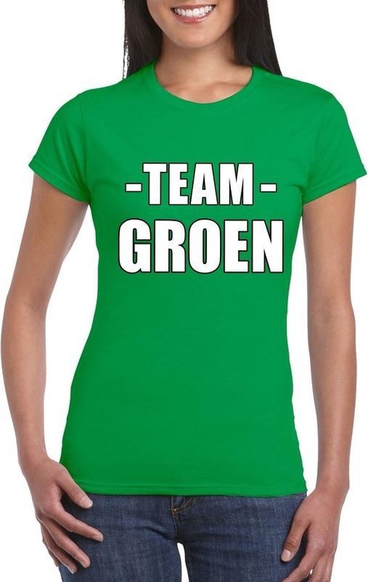 Sportdag team groen shirt dames S