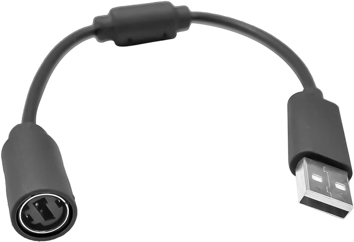 SnelShoppen - USB-breekkabel voor Xbox Series X/S/One/360 - Vervangende adapter voor Thrustmaster Ferrari G920 - 25 cm Duurzame gamingkabel - Zwart -