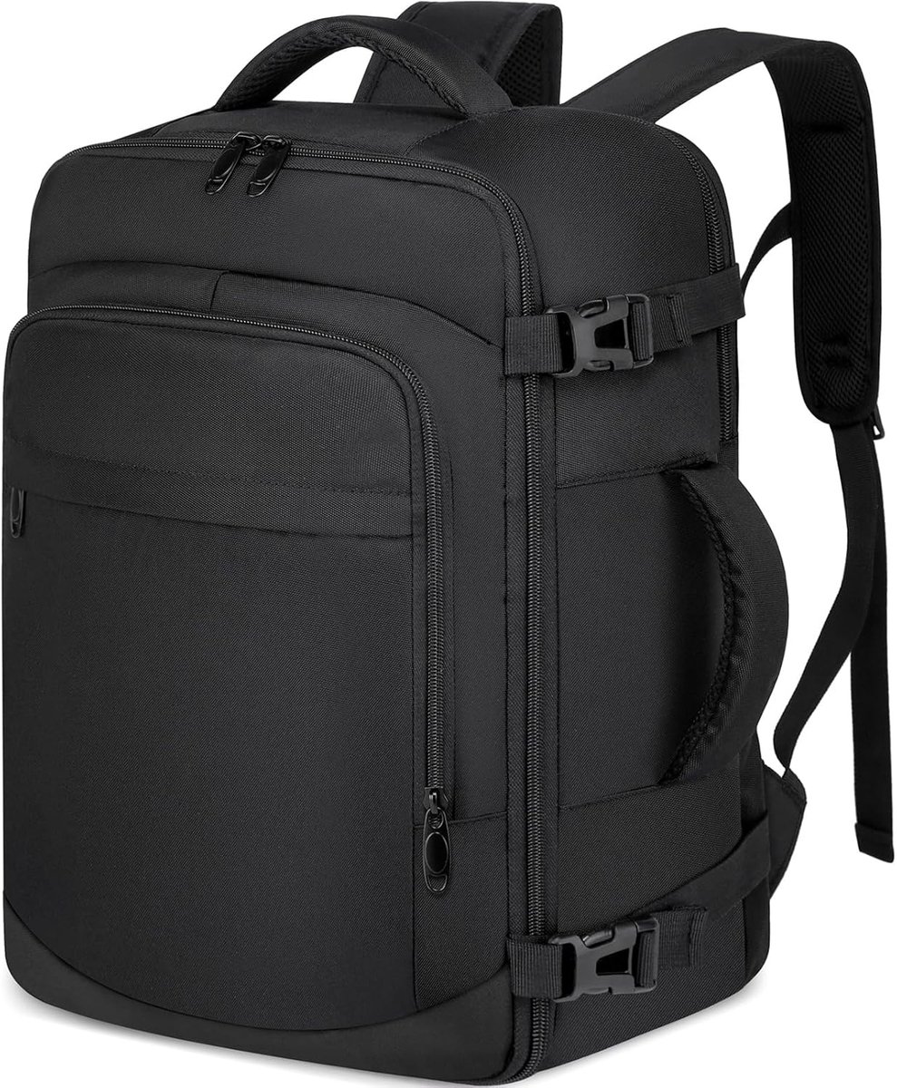 SnelShoppen - Ryanair Onderzit Handbagage Rugzak 40x20x25 cm - Ideaal voor 14 Inch Laptop - Compacte Reisrugzak - Zwart - Handbagage voor Vliegtuig
