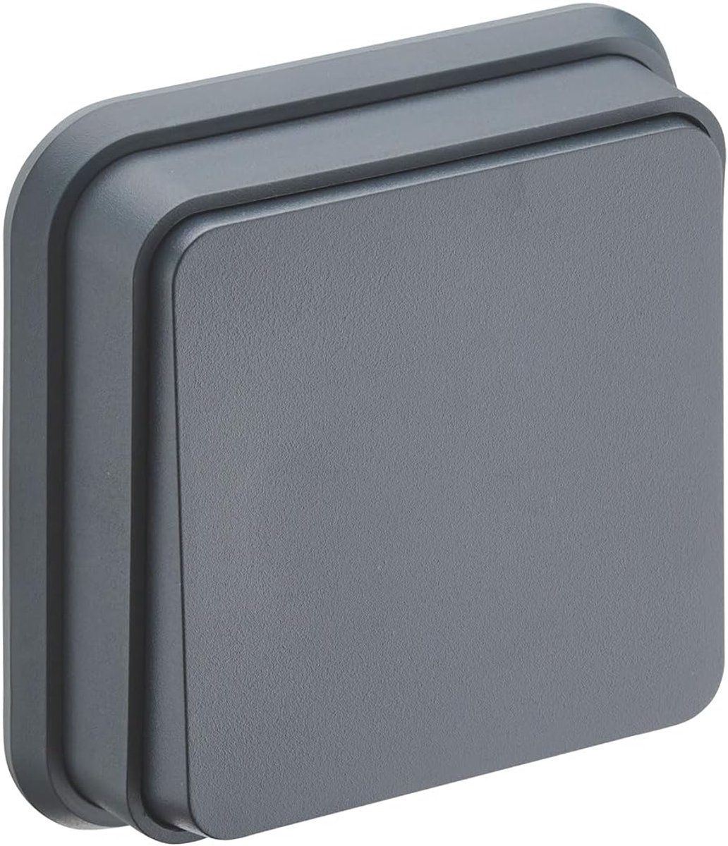 SnelShoppen - Waterdichte Inbouw Schakelaar IP55 - Flush-Mounted Diverter Switch - 75x75x65mm - Anthraciet - Voor Buiten, Tuin, Keuken, Feest