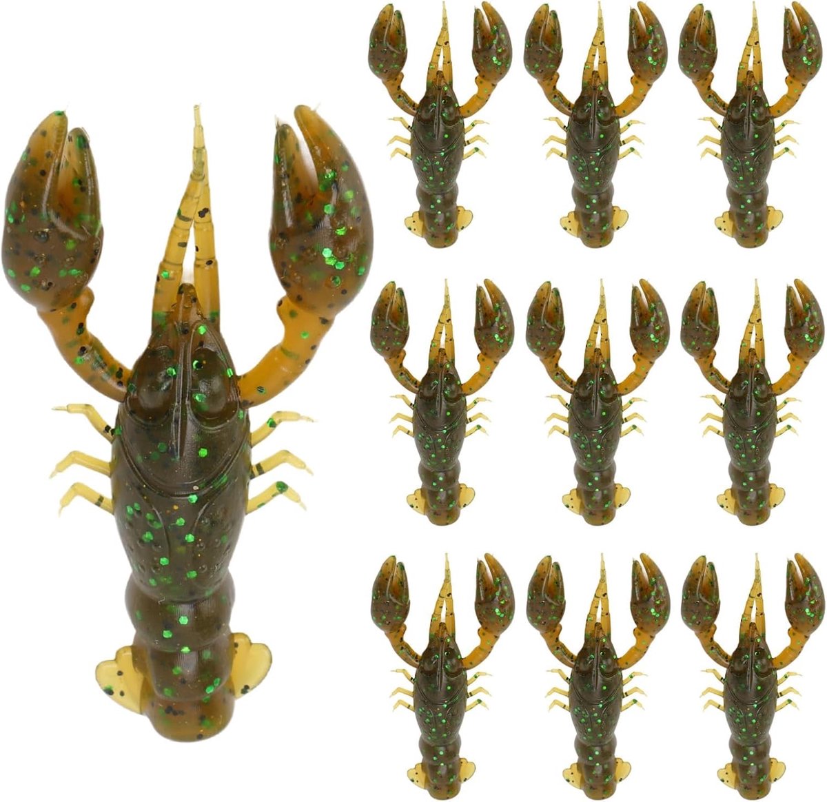 SnelShoppen - Soft Fishing Lure Long Walkers Bait 10 Stuks - Lifelike Shrimp en Lobster Claw Lures - Herbruikbare Soft PVC Vissensnoer - Perfect voor