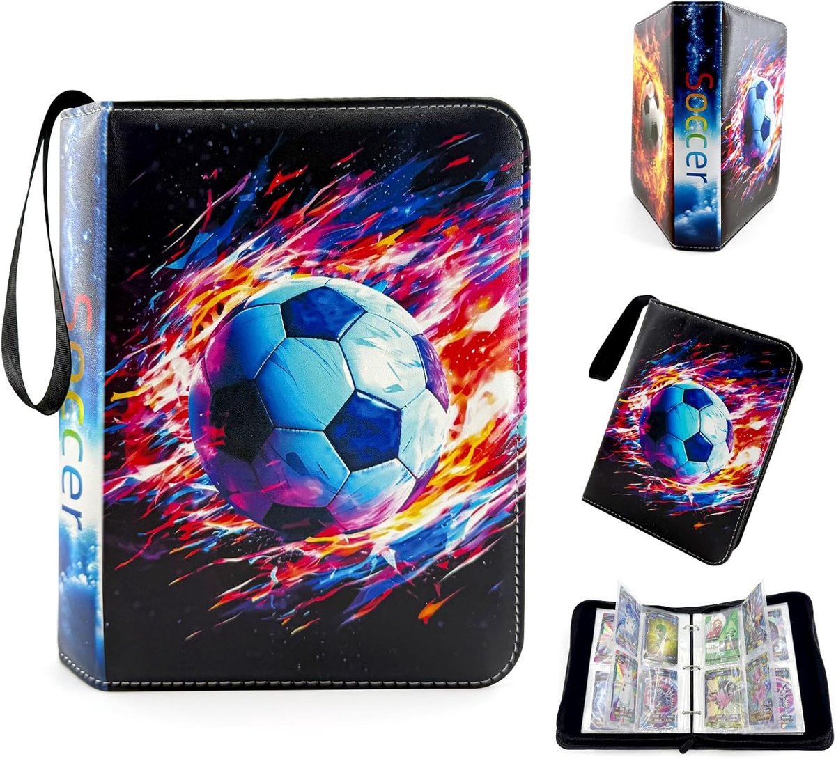 SnelShoppen - Voetbal Trading Album - 400 Kaarten - Waterproof PU - 50 Bladzijden - Verzamelaarsalbum - Geschikt voor Alle Kaarten