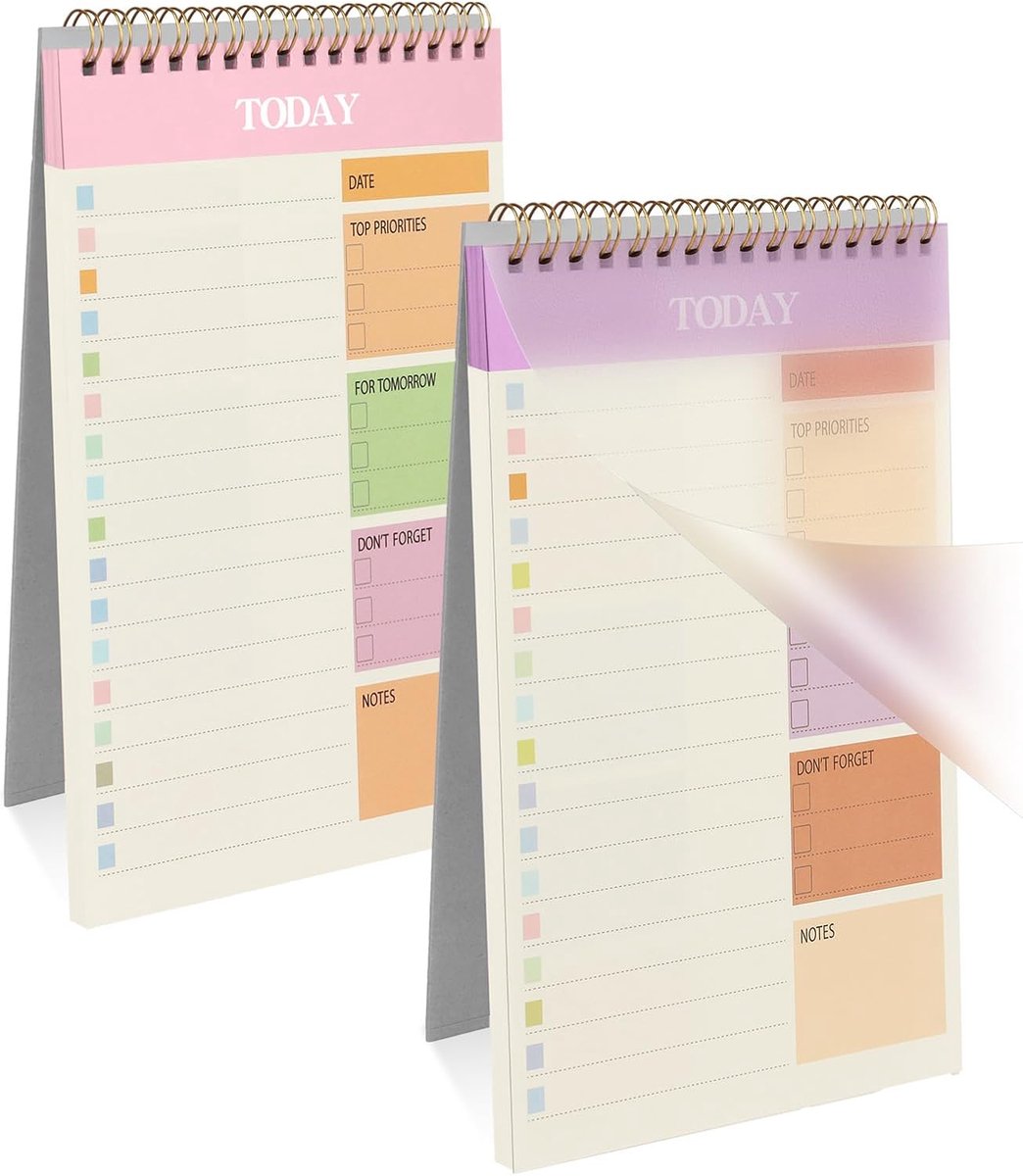 SnelShoppen - A5 Weekly Planner 2-delig, 52 Bladen To Do List Pad, Ongefilterd Dagelijks Planner met Dubbelzijdig Schrijven, Flexibele Agenda