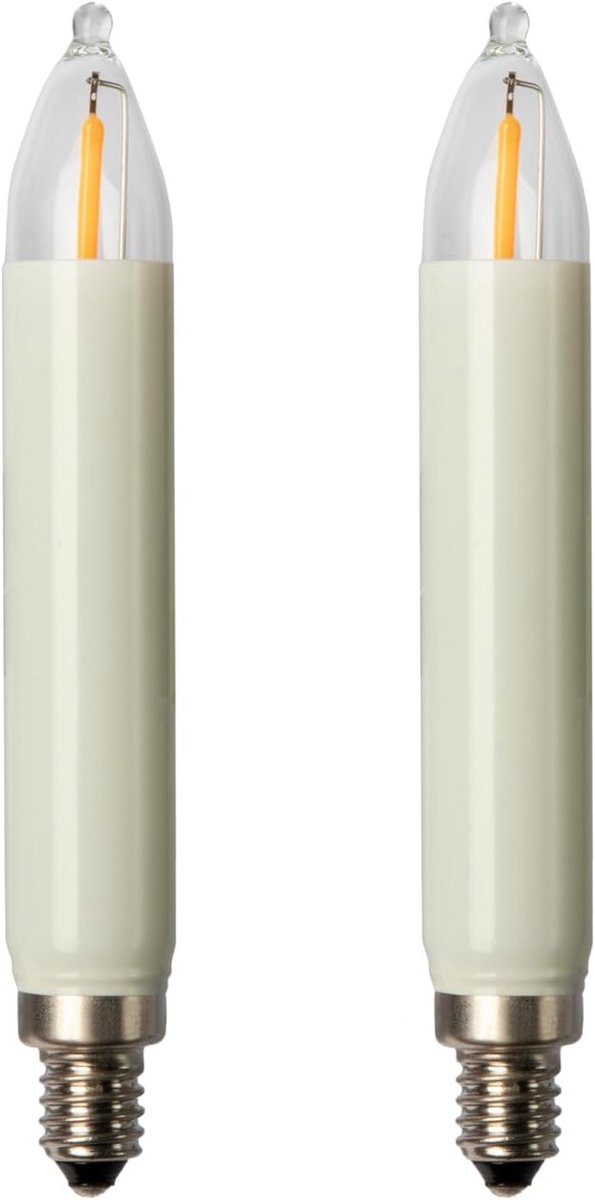 SnelShoppen - 2 Stuks Vervangende Kaarsen voor Kaarsenboog, E10 12V 0.5W, Duurzaam voor Kerstboom en Verlichting Binnen en Buiten, 17 Lumen, Lichtkete