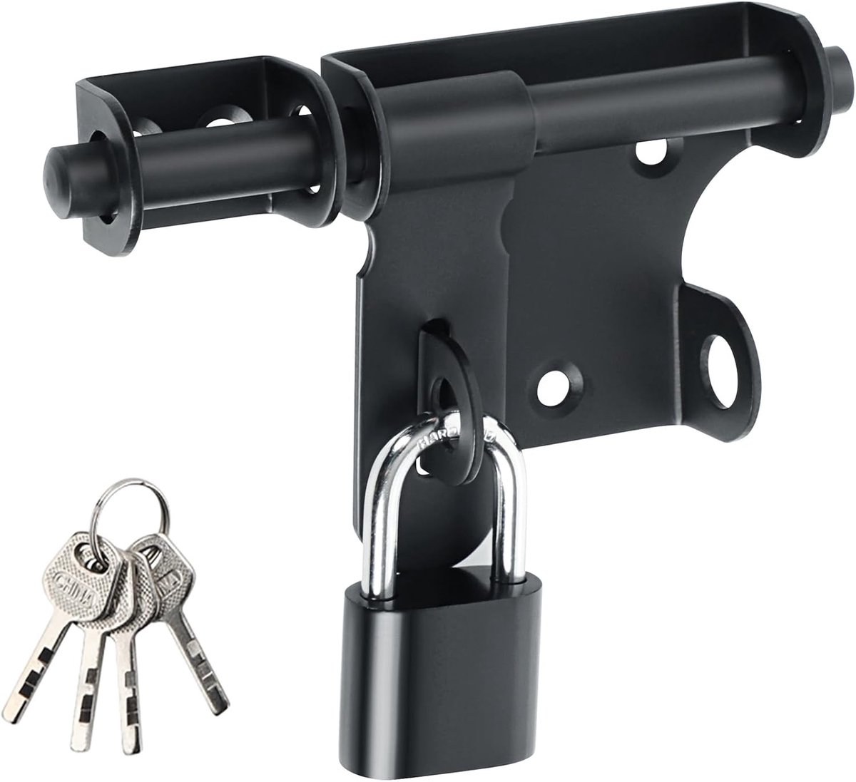Deurgrendel Set - Schuifslot Bout - Beveiliging Hout - Roestvrij Staal - 120MM Lengte - Mat Zwart