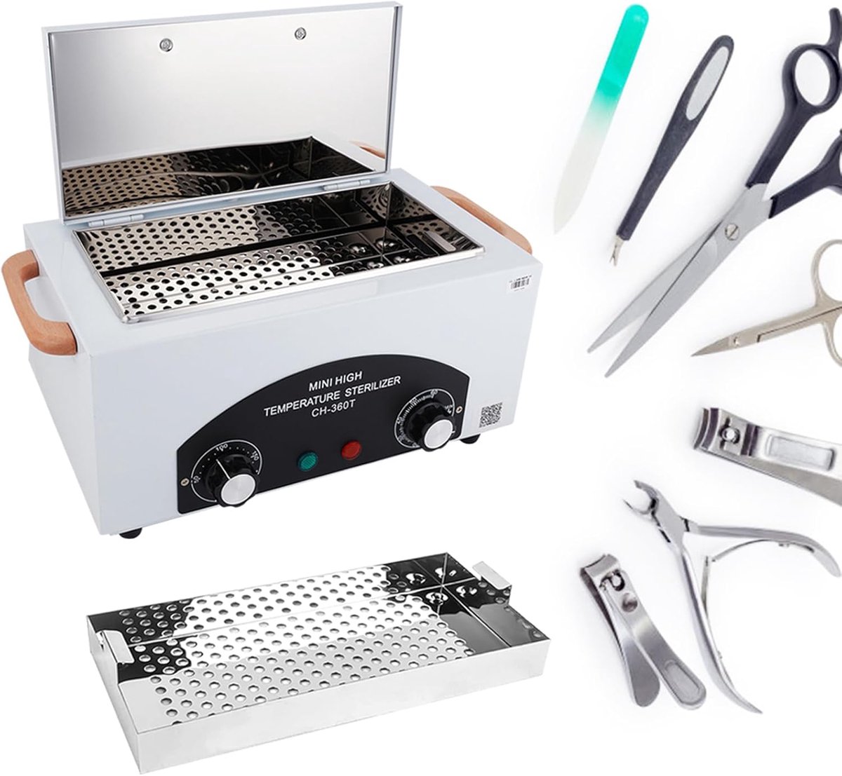 SnelShoppen - Hot Air Steriliser 300W 1.5L Droge Hitte Sterilisator voor Nagel- en Haartools met Timer en Controlelampje, Hoog Temperatuur Tot 200 °C