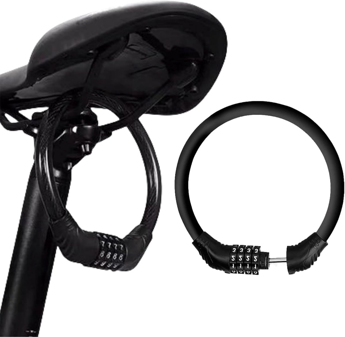 SnelShoppen - Fietsslot, Kettingslot met Nummercode Combinatie, 4-Cijferige Beveiliging, Robuust en Roestvrij, Ideaal voor Fiets en Motorfiets