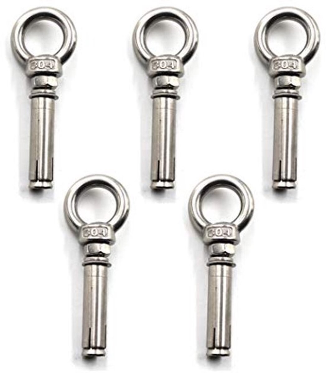 304 RVS Ring Lifting Expansie Schild Anker Oog Bout Expansie Schroef (5ST) 6 * 100mm