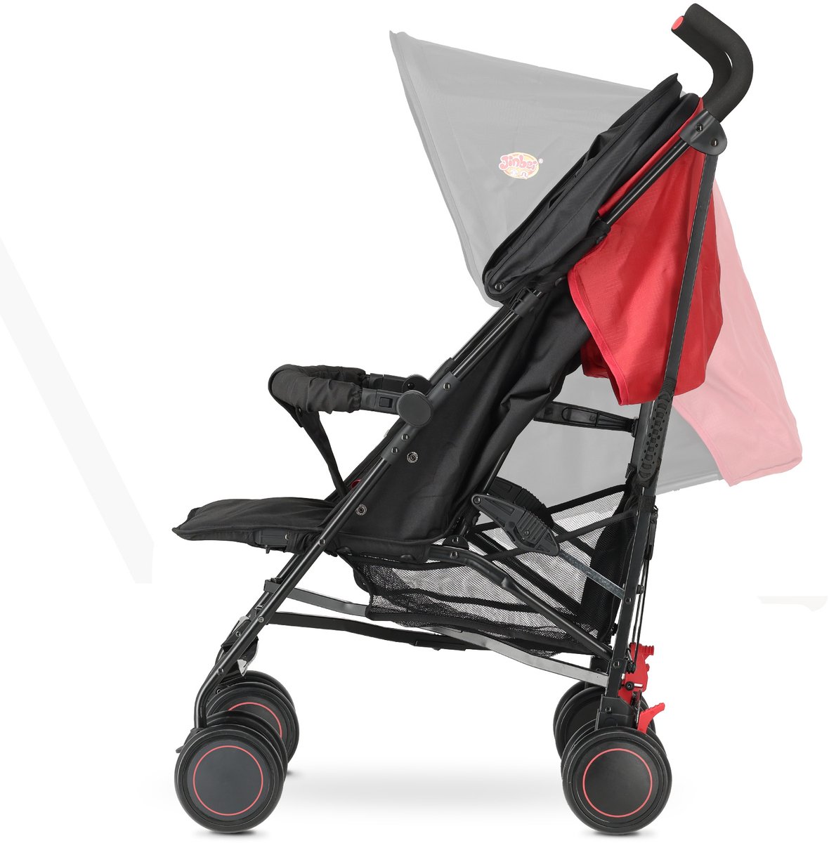 Jinbei Paraplu Buggy - Verstelbare Buggy - Tot 15 kg - Grijs/Rood — cadeau in Cadeau-ideeën - foto 6