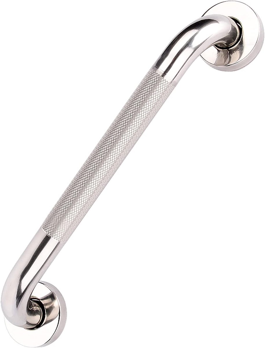 SnelShoppen - Badkamer Steunrail, 40cm RVS Anti-slip Handgreep, Veiligheidssteun voor Bad, Douche, Keuken, Slaapkamer en Trappen