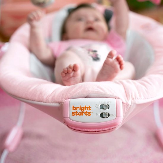 Baby Schommelstoel - Babystoel Muziek - Baby Ontspannen - Trilfunctie Melodieën - 1 Stuk - Roze Grijs — afbeelding 5