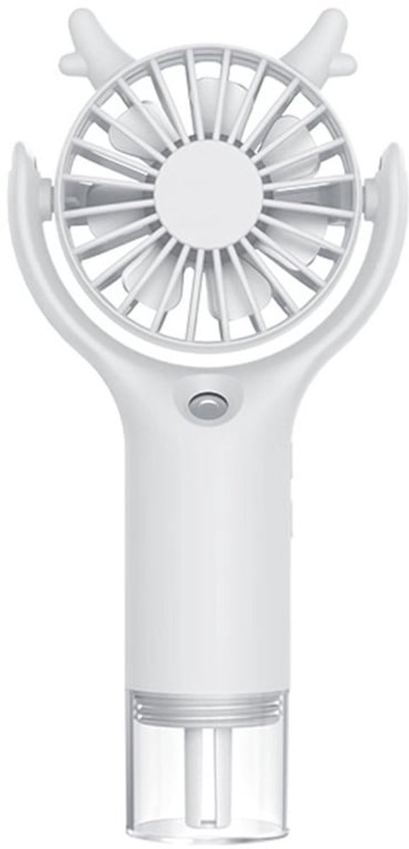 Ventilator met water-mistventilator-ventilator met waternevel-mini-handventilator met vochtigheidsfunctie - Draagbare zakventilator - Oplaadbaar via USB-C - Ventilator met drie snelheden - Geschikt voor reizen/zomer (wit)