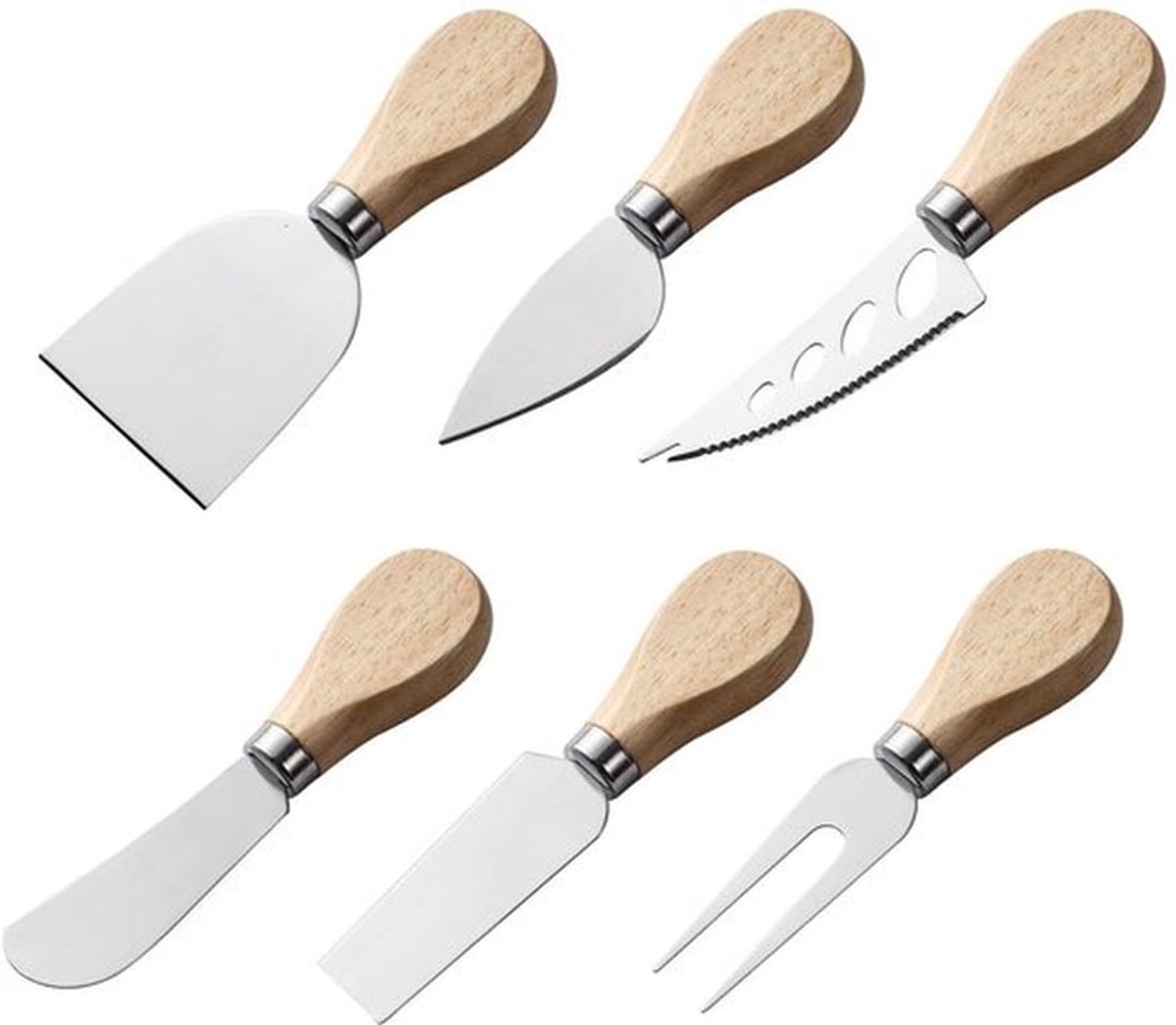 Perfecte 5-Delige Messenset voor Kaas Liefhebbers met Ergonomische Handgrepen