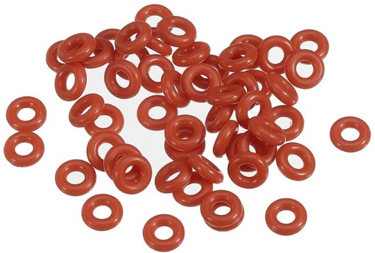 O-ring silicone 7 mm buitendiameter 3 mm binnendiameter 2 mm breed - 100 stuks metrische pakking VMQ - hydraulische compressorventiel reparatie/vervanging - Rood