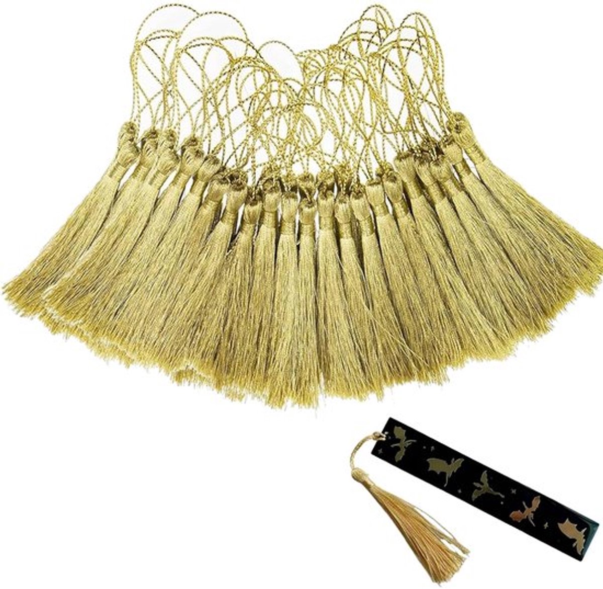 Mini-kwasten - Gouden zijdeachtig - 50 stuks