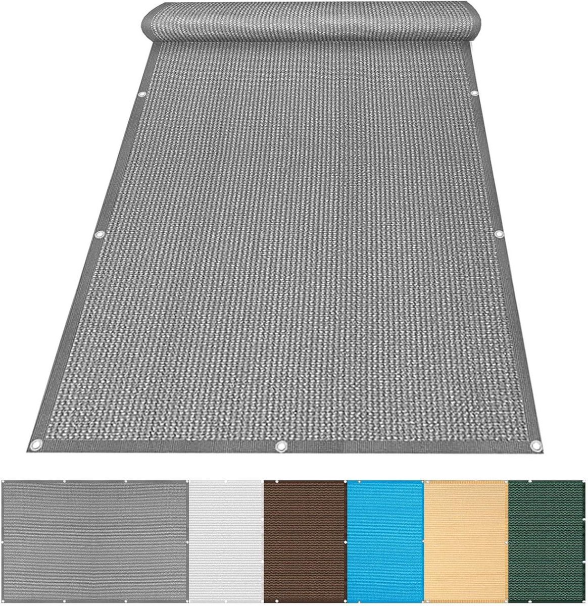Schaduwdoek Rechthoekig - Zonnedoek Tuin - Buiten Ontspannen - 95% UV Bestendig - 5 x 6.5 m - Grijs
