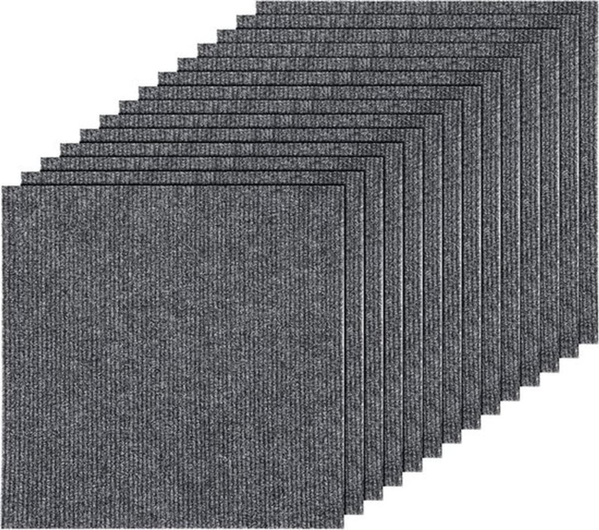 30 Stuks - Zelfklevende tapijttegels - 30*30cm - Polyester - Donkergrijs - Zachte Gevoerde Vloerbedekking - Eenvoudig te Installeren - Voor Kantoren Woonkamers Slaapkamers - Tapijttegels - Duurzame tapijtvloer - Zachte Vierkante Tegels
