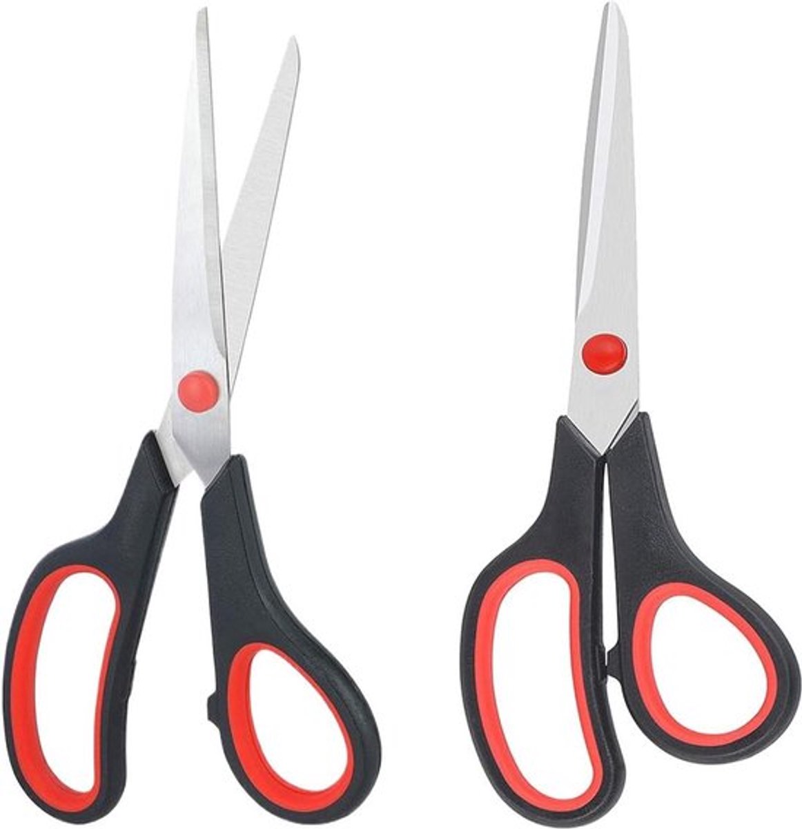 Scharenset van roestvrij staal - 2 stuks, 21 cm, ultrascherpe messen, comfortabele handgrepen, duurzaam voor kantoor, school, handwerk - rechts-/linkshandig