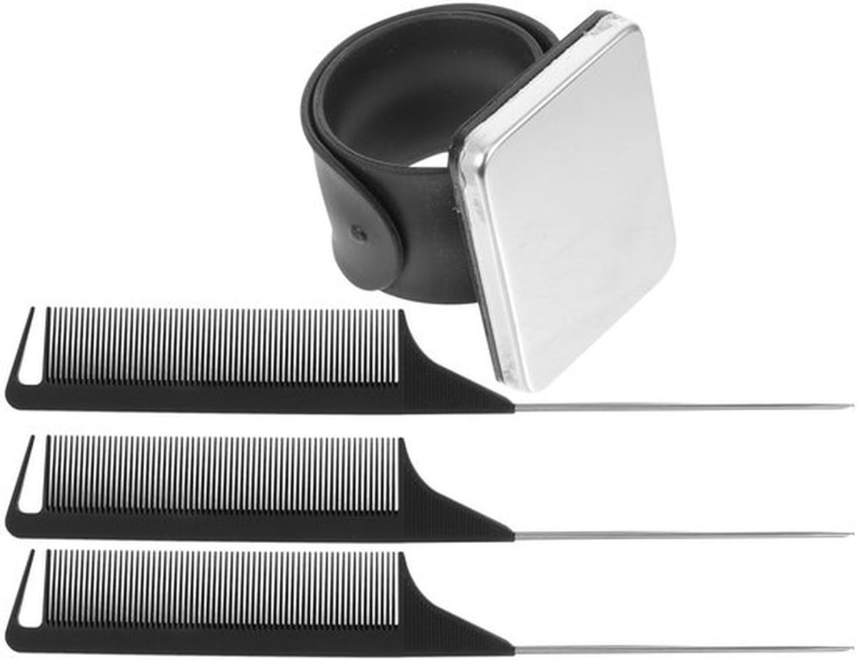 1 Set Haar Styling Kam Vlechten Gel Polsband Speld Kussen Haar Salon Benodigdheden Draag Speld Kussen Bobby Pin Polsband Haar Haarspeld Haarspelds Zwart Magnet