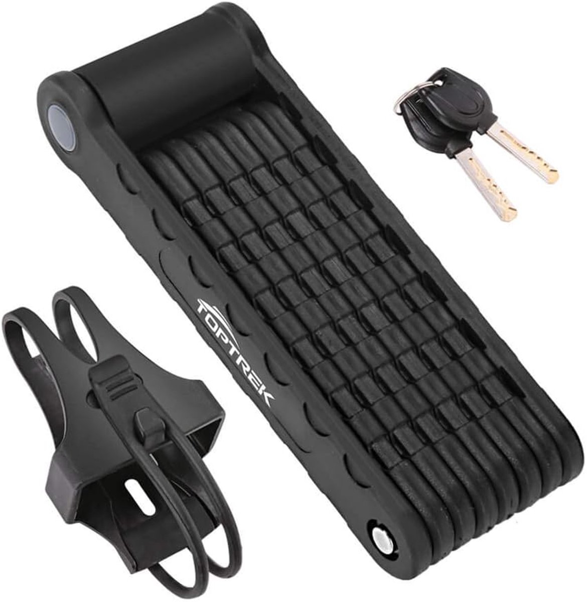 SnelShoppen - Vouwslot Fietsslot met Houder - 94 cm Veiligheidsniveau 7 - Gelegeerd Staal - Zwart - Perfect voor Mountainbike, Racefiets, BMX, MTB