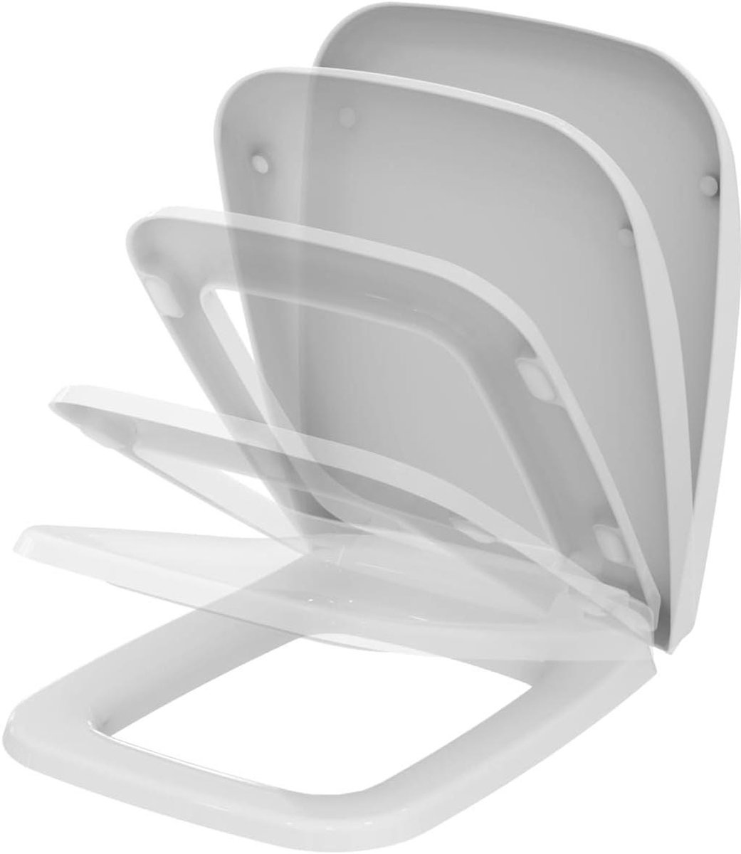 Toiletbril - WC-bril - Hygiënisch Werken - Softclose mechanisme - 48 x 38 cm - Wit