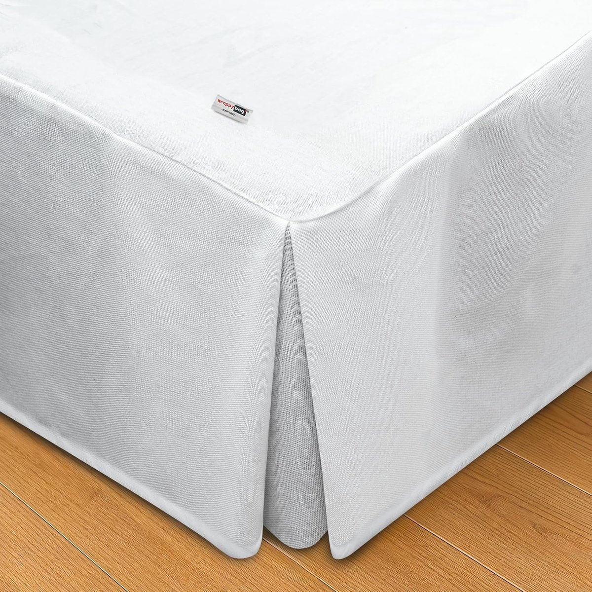 SnelShoppen - Wrappybag Bed Skirt Bed Bottom Cover 160x200 cm - Elegante Lange Bedrok in Wit - Beschermt en Renoveert de Bedbasis - 8 Maten Beschikbaa