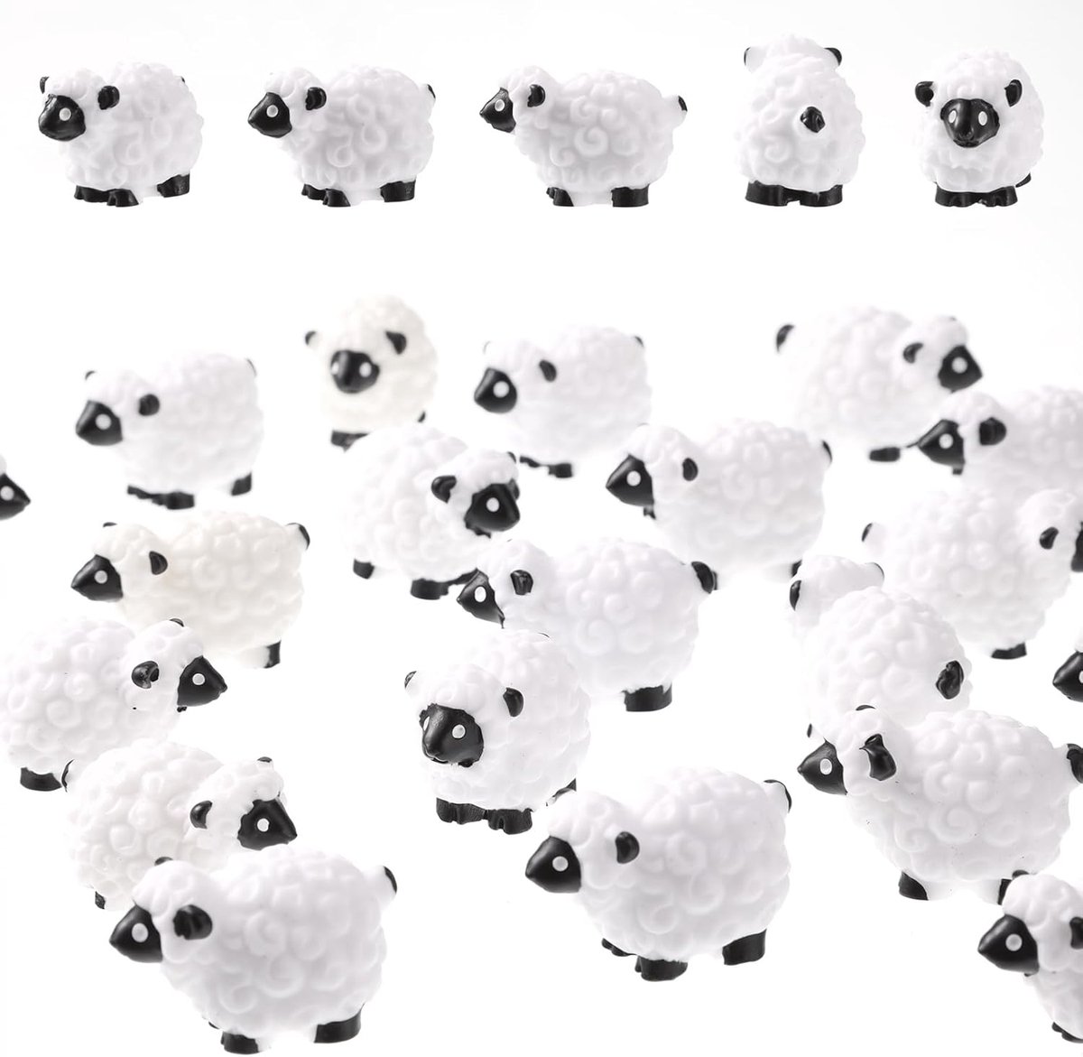 SnelShoppen - 20pcs Miniatuur Schapen Figuren - Resin Mini Sheep Figuren - Schattige Miniatuur Schapen Ornamenten voor Tuin en Fairy Garden Decoratie