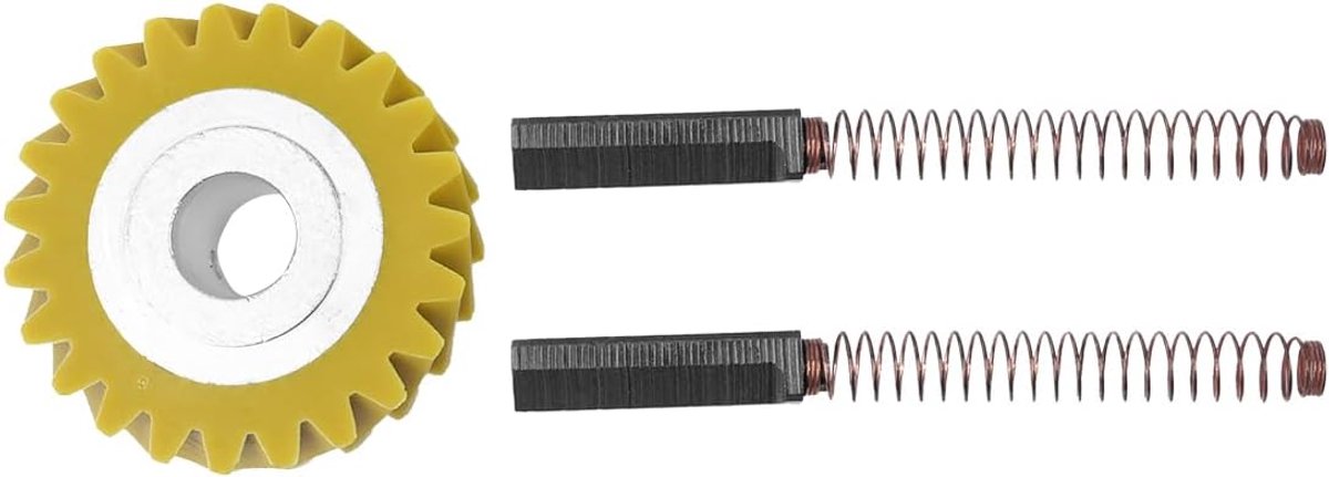 SnelShoppen Mixer Worm Gear Vervanging Geel met 2 Koolborstels voor Keukenmixers Geschikt voor 5KSM150 5KSM45 5KSM90 5KSM125 5KSM175 5KSM185