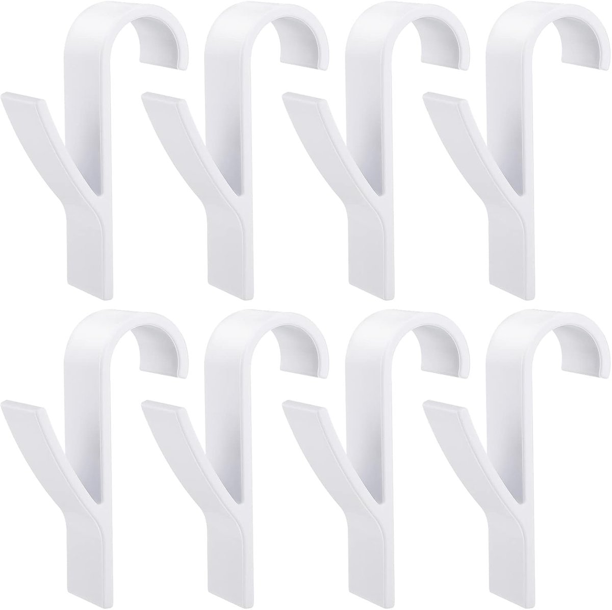 Thijox - 8 Stuks Radiatorhaken voor Handdoekradiator, Sterke Witte Ronde Radiatorhaken, Ruimtebesparende Badjashaken voor Standaard Radiatoren