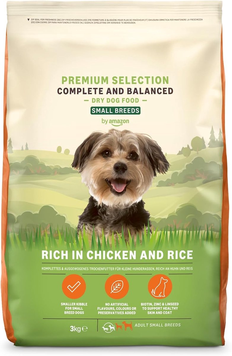 SnelShoppen - Compleet Droogvoer voor Volwassen Kleine Honden - Rijk aan Kip en Rijst - 3 kg - 100% Evenwichtig Voer voor Gezonde Spijsvertering