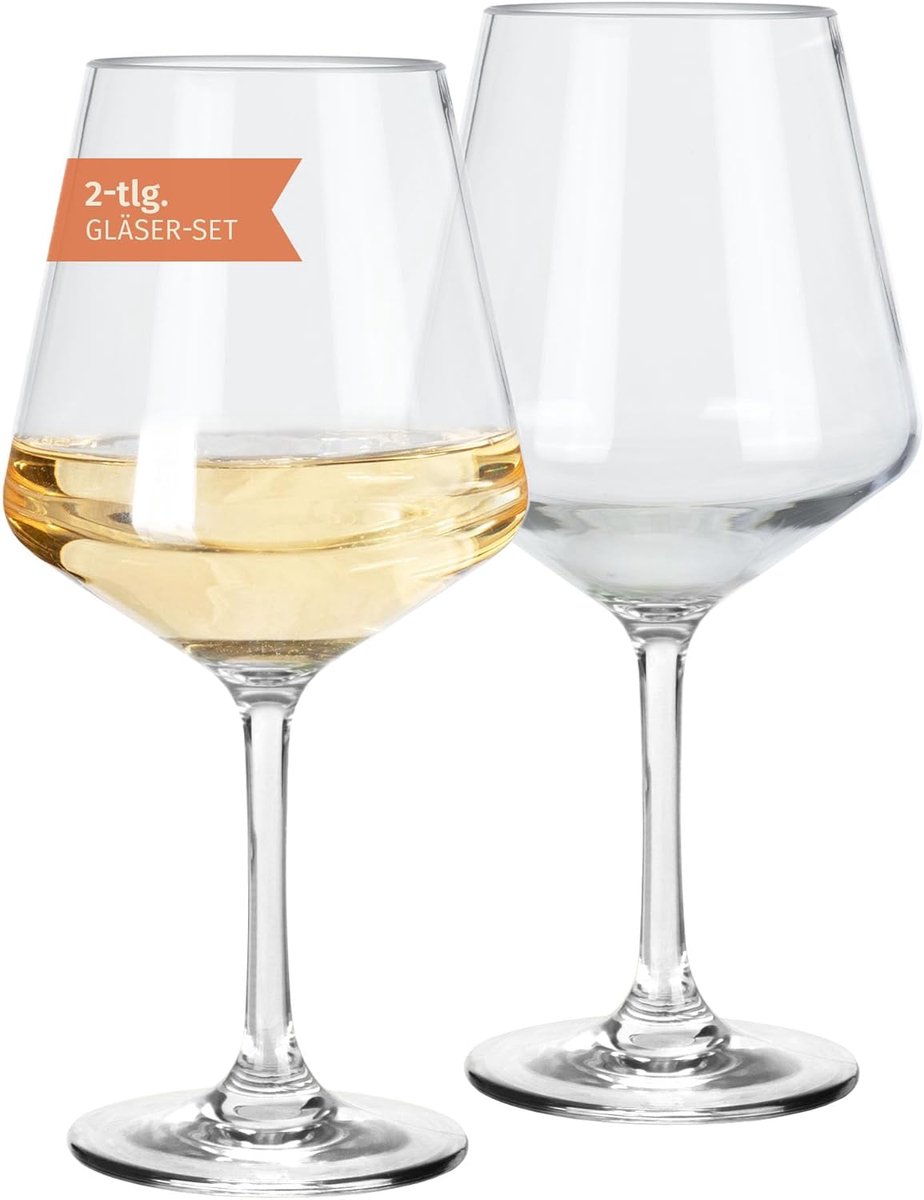 SnelShoppen - Camping Glazen Set van 2 - Shatterproof Witte Wijnglazen - 460 ml Polycarbonaat - Krasbestendig - Perfect voor Feest, Tuin, Keuken, Kamp