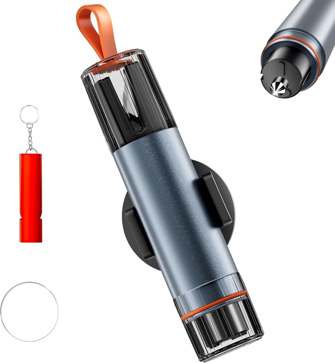 SnelShoppen - 2 In 1 Auto Veiligheids Hammer met Gordel Snijder, Testglas, Veiligheidsfluitje, Essentiële Hulp Tool voor Auto, Bus, Nood Situaties