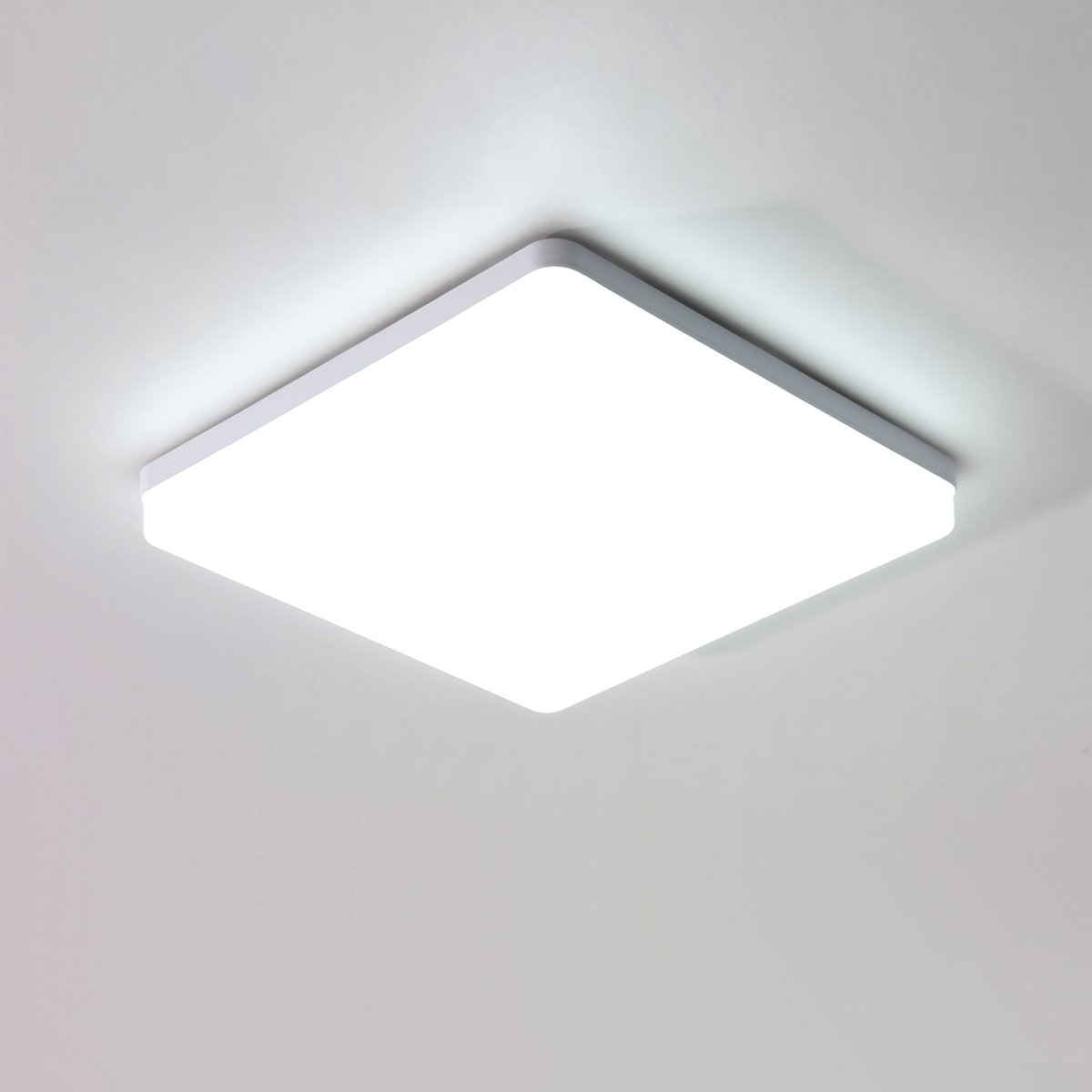 Riserva LED Plafondlamp Vierkant - 48W - 5400 lm - 6500K Koud Wit - 30 × 30 cm - Witte Plafondlamp voor Woonkamer, Slaapkamer en Keuken