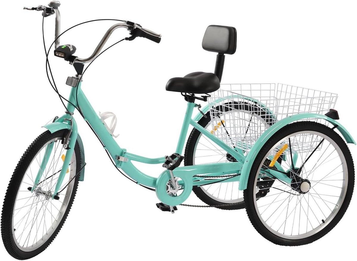 Driewieler Fiets Volwassen Cruiser Boodschappen Doen 7 Versnellingen 120kg Draagvermogen
