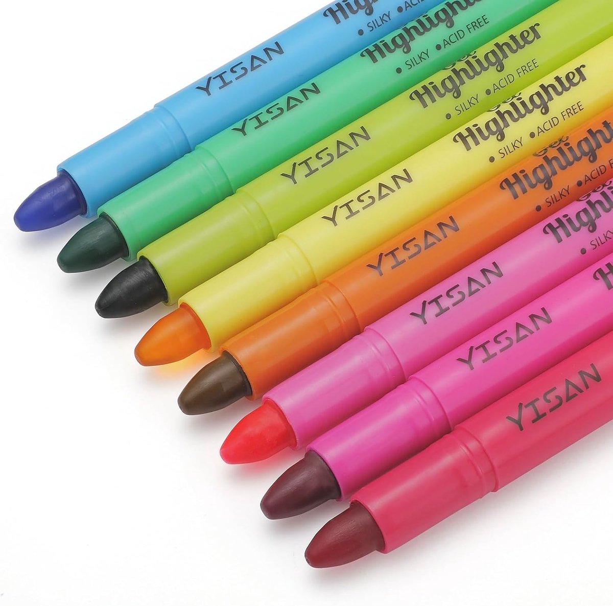 SnelShoppen - YISAN Bijbel Markeerstift - Droge Marker - Geen Doorbloeden - 8 Fluorescerende Kleuren - Perfect voor Journaling, Kleurcodering en Creat