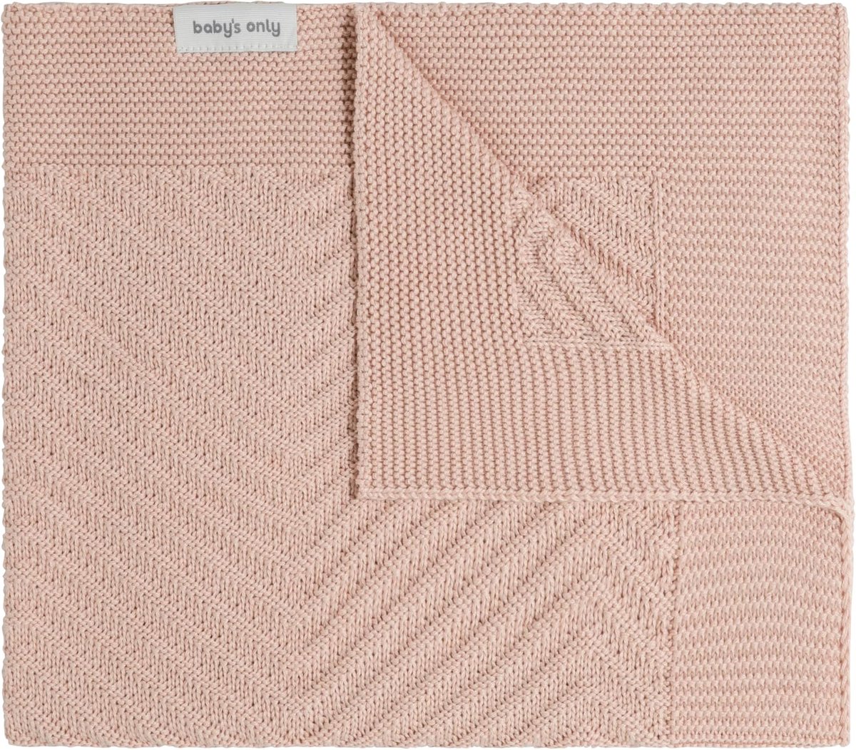 SnelShoppen - Babydeken Grace - Herringbone motief - 100x135 cm - Blush - Katoen en acryl - Geschikt voor 6 tot 36 maanden - Perfect voor ledikant en